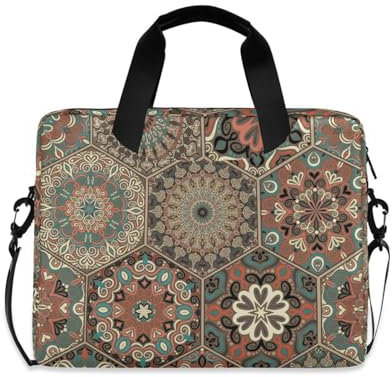 Laptoptasche mit Vintage-Jasmin-Blumen, 33 - 35,6 cm (13 - 14 - 15,6 Zoll), leichte Computer-Tragetasche, Aktentasche für Damen und Herren, #01, Einheitsgröße