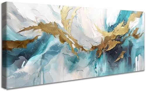 Mit Rahmen Groß Leinwand Bilder Abstrakt Grün Gold Grau Leinwandbilder Bild auf Leinwand Malerei Marmor Minimalistisch Morden Bild Wandbilder Heim Wohnzimmer Schlafzimmer Wanddekoration 50x120cm