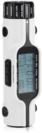 RASTKY Taschenlampe LED Digital, LED Welt Zeit Reise Wecker Taschenlampe Uhr Alarm Thermometer Outdoor Multi Zone Mit Hintergrundbeleuchtung Display
