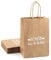 10 Stück klein Dankeschön Papiertüten mit Henkel, 21 × 15 × 8 cm Kraftpapier Mitgebsel Tüten, Geschenktüten für Dankeschön Geschenke, Party Hochzeit Geburtstag Einschulung Taufe Konfirmation