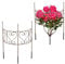 Relaxdays Staudenhalter, 2-teilige Rankhilfe, Pfingstrose & Hortensie, Pflanzenstütze HxB 41,5 x 31 cm, Stahl, braun