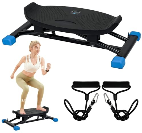 JOBUR Balance Trainer Simulierte Skimaschine Widerstandsbasiertes Aerobic-Laufband Tragbarer Stepper trägt 136 kg leises Ganzkörper-Trainingsgerät mit LED-Anzeige