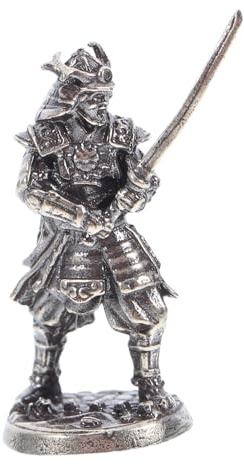 Japanische Samurai Figur Miniatur aus Cupronickel für Zuhause und Büro | Goldfarben, Historische Sammlerfigur, Dekoratives Kunstobjekt, Geeignet für Schreibtisch und Wohnraum