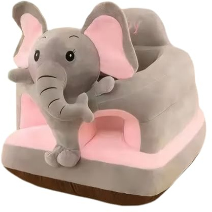 Babystuhl „Sit Me Up, niedlicher grauer Elefant, „Sit Me Up, Bodensitz für Babys, unterstützender Plüsch-Säuglingssitz, abnehmbar und waschbar, für zu Hause oder auf Reisen...