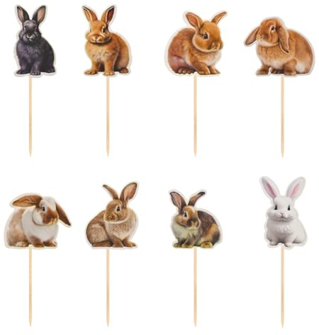 Ostern Tortendeko, 16 Stück Kuchen Deko Kuchen Topper Hase, Ostern Dekoration, Osterkuchen Deko für Osterndeko Party Muffin Kuchen Dekoration Zubehör
