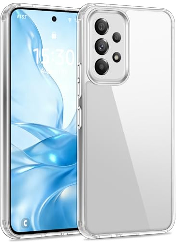 USLAI für Samsung Galaxy A53 5G Hülle, Transparent | Anti-Vergilbung, Durchsichtige Kratzfeste Rückseite, Stoßfest & Militärischer Schutz