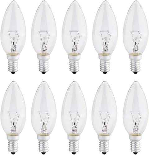 B4U E14 Light Bulb, Dimmable, SES Small Screw, 10 Pack