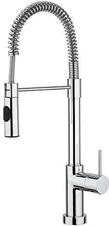 Paini – Rubinetto Miscelatore Monocomando Cucina, Lavello, Cromato, Leva laterale orientabile, con Attacco Doccia Automatico, Design moderno, interamente prodotto e lavorato in Italia