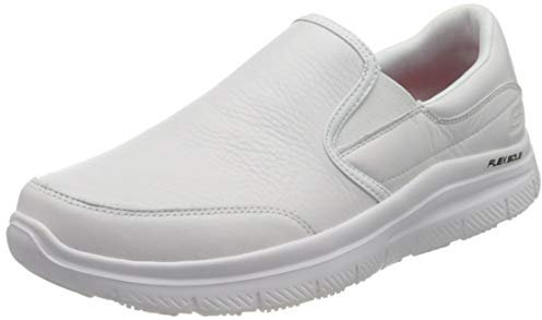 Skechers Flex Advantage Sr Bronwood, Mocasines Hombre, Blanco, 42 EU