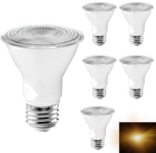 MODOAO PAR20 E27 LED Bulbs, E27 Medium Screw Base, 7 W Non-Dimmable, Waterproof LED Spotlight Bedroom Bathroom Interior Lighting, 50 W Halogen Equivalent, LED Spotlight Bulb (warmes Weiß)