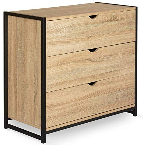IDMarket - Kommode mit 3 Schubladen Detroit 80 cm Industriedesign