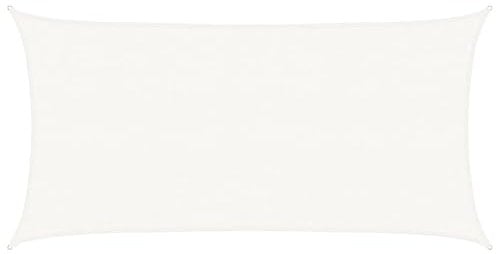 vidaXL Toldo de Vela Parasol Lona Protector Solar Sombra de Patio Jardín Terraza Balcón Parque Infantil Exterior Blanco HDPE 160 g/m² 3x6 m