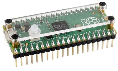 Waveshare Clear Acrylic Dule-Sided Protection Case with Customized Key Cap For Raspberry Pi Pico Dust-Proof