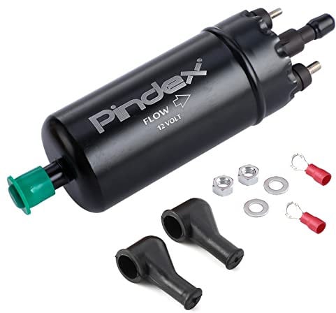 Pindex Pompa Carburante Elettrica Universale 125 Psi Alta Pressione 12V In Linea Benzina Diesel Carburante Pompa di Trasferimento, Sostituzione 0580464070, Nero