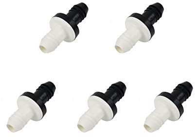 BBTUS 3/8 10mm Inline Vakuum Gabel Rückschlagventil, 1 Stück/2 Stück/5 StückABS-One Way Wasser Rückschlagventile für Kraftstoff, Gas, Flüssigkeit, Luft (5)