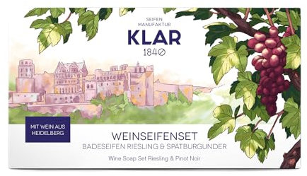 Klar Seifen Weinseifenset, palmölfrei, mit zwei Seifen, geeignet für normale Haut, Seife 11320