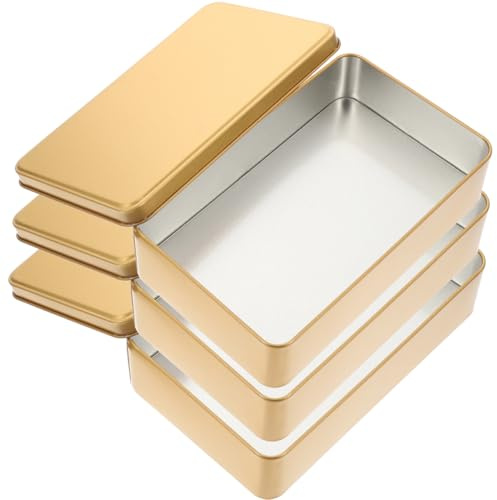 Alipis Rechteckige Blechschachtel Mit Deckel 7.48X4.72X1.89 Zoll 3Er Set Zinnbox Staubdichte Aufbewahrungsbox Für Schmuck Süßigkeiten Snacks Und Kleine Gegenstände Metallbehälter Für Küche Haushalt
