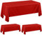 2er-Pack rote rechteckige Tischdecke, 153 x 260 cm Tischdecke für 6-Fuß-Tische, Tischdecke aus Polyestergewebe, Flecken- und knitterfest, waschbar, Tischdecke für Hochzeit, Bankett, Party