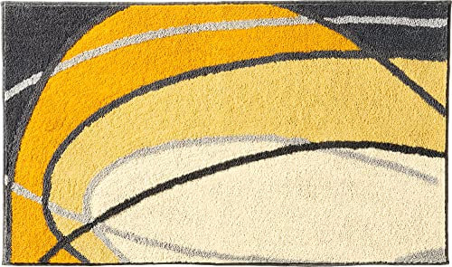 REDBEST Badematte, Badteppich, Badvorleger Lynn - rutschhemmend, Flauschiger Flor, pflegeleicht, für Fußbodenheizung geeignet - gelb Größe 80x140 cm