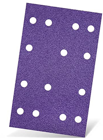 MENZER Titanium HD Klett-Schleifblätter, 133 x 80 mm, 14-Loch, f. Schwingschleifer, Keramik-Mix (50 Stk.) K100