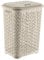 Best House | Plastic Laundry Basket With Lid | 60 Liters | Nordic Grey | 1 Pc | Large | Rattan Style | Clothes Storage Washing Bin Basket Hamper for Bathroom Bedroom (Pack of 1)