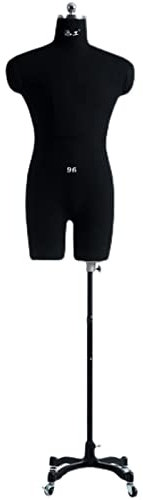 Männliche Schneiderpuppen zum Nähen von Herrenbekleidung und Hosen, vollständig ansteckbarer Schaufensterpuppen-Torsokörper auf Rädern in Übergröße, höhenverstellbare Schneiderpuppe (Farbe: Schwa