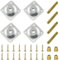 DDHOMIN 4 Sets Furniture Leg Mounting Plates,Sofa Leg Connector Metal Plates Kit (Silver)