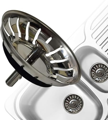 Kippen 5804 - Tapón Filtro para Fregadero de Cocina de Acero Inoxidable, diámetro 78 mm.