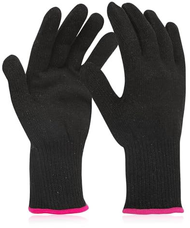 FDJZXW Hitzeschutz Handschuh Professioneller Hitzebeständige Handschuhe Hitzehandschuh Lockenstab Hitzeschutzhandschuhe Verwendet für Haarstyling Lockenstäbe Usw Anti Dauerwelle(Schwarz)