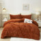 Luofanfei Winter Plüsch Bettwäsche 200x220 Braun Karamell Kuschelig Flauschig Fleece Warme Bettwäsche Set Winterbettwäsche Nicki Microfaser Bettbezug und Kissenbezüge 80x80 mit Reißverschluss