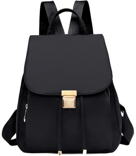 Farcauo Kleiner Frauenrucksack Mini Travel Backpack Schwarz Leichter Tagesrucksack für Frauen