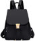 Farcauo Kleine Frauen Rucksack - Mini Reise Rucksack, Leichtgewicht, Schwarz Nylon, Für Schule, Arbeit, Dating