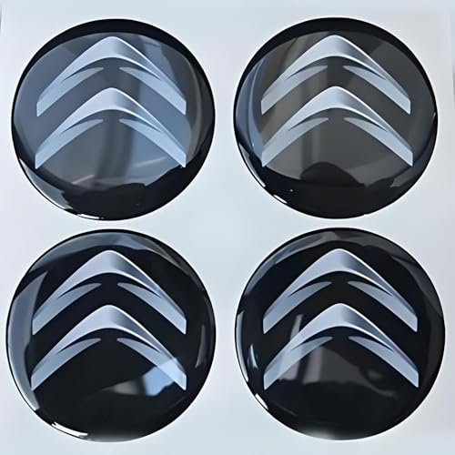 4 Pièces Cache Moyeu pour Citroen 60mm, Cache Moyeux Autocollant Cache de Roue Centrale Auto Capuchons de Centre Voiture Badge