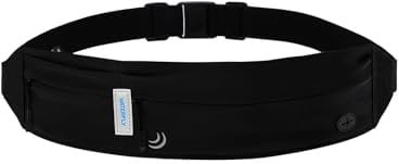 WATERFLY Laufgürtel für Handy Handytasche Joggen: Lauf Gürteltasche Flache Bauchtasche Damen Herren Jogging Gürtel Running Belt Lauftasche Sportgürtel Hüfttasche zum Laufen Sport Fitness Reisen