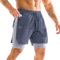 BROKIG Kurze Sporthose Herren 2 in 1 Laufshorts, Leichte Trainingsshorts Gym Shorts Herren (Navy Blau,M)