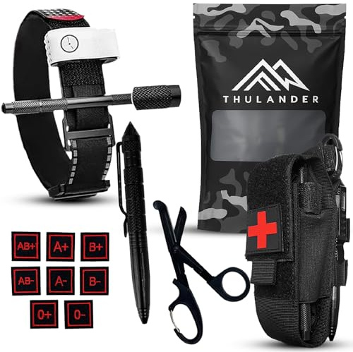 Pack Torniquete Táctico con Varilla de Aluminio – Kit de Emergencia para Supervivencia Uso Militar Policial y Primeros Auxilios IFAK Control de Hemorragias botiquin coche kit primeros auxilios