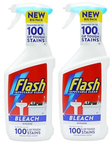 Flash Spray Bleach - 800ml (pack of 2) | Powerful All-Purpose Cleaner – Removes Tough Stains & Disinfects – Ideal for Kitchens & Bathrooms