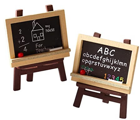 Generisch 4 Stück Puppenhaus Staffeleizubehör Miniaturtafel Miniatur-Puppenhauszubehör Miniatur -Staffelei Tafel für Staffelei aus Holz Miniatur-Staffelei-Tafel Miniaturspielzeug