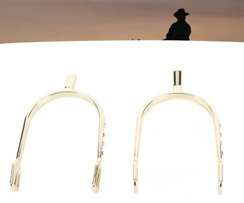Fockety Schmale Sporen aus Verchromtem Messing und Zinklegierung für Damen. Professionelle Verchromte Sporen für Damen + Praktisch für Reitsportbegeisterte (Gold)