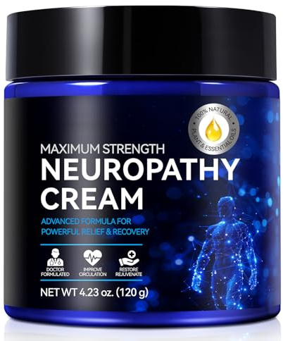 Neuropathy Nerve Relief Cream Extra Strong, Neuropathy Pain Relief Cream for Massaging Joints & Muscles, Lower Back, Feet, Knees, Neck & Shoulders - Infused with Natural Oils & Extracts, 120g