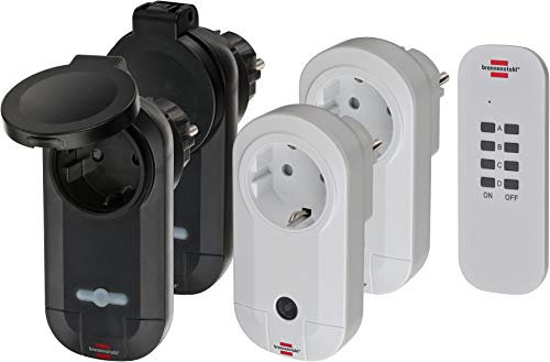 Brennenstuhl 1507060 Funkschaltset 1000 W, RC CE1 2201 2x IP20 und 2x IP44 Empfänger