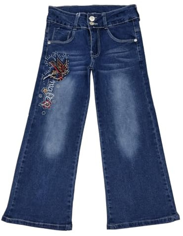 Girls Fashion Mädchen Jeans Stretch Hose mit Schlag Schlaghose, Gr. 98/104, M2381.4