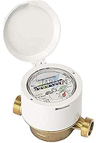 Compteur d'eau 20 mm à jet unique pour eau froide, maximum 30°C. Certificat MID européen qui permet l'utilisation avec l'eau potable