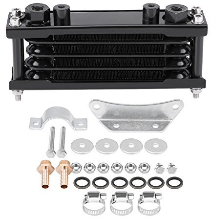 Universal Engine Oil Cooler Kit Motorcycle Oil Cooler Cooling Radiator for Motorbike Dirt Bike 50CC-200CC(Black) Oil Cooler Oil Cooler