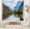 ABAKUHAUS Natur Wandteppich, Snowy-Norwegen-Berge, Wohnzimmer Schlafzimmer Heim Seidiges Satin Wandteppich, 200 x 150 cm, Blau Braun
