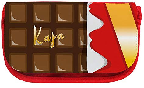 Kosmetiktasche mit Namen Kaja und Motiv mit einer Tafel Schokolade | Schminktasche | Viele Vornamen zur Auswahl