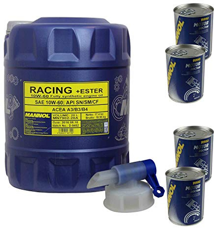 20 L d'huile moteur MANNOL Racing + Ester 10W-60 4x Motor Doctor ADDITIV
