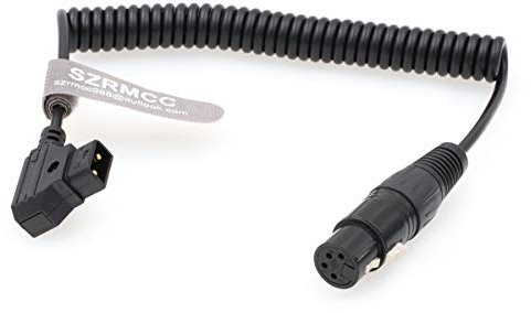 SZRMCC XLR 4-Pin auf D-Tap Stromkabel für DSLR Camcorder Practilite 602 LED-Licht Sony F55 SXS Kamera Monitor Spiralkabel