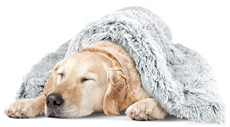 The Dog’s Blanket Sound Sleep – Faux Fur Dog Blanket, Ice White, XL, 97x139 cm