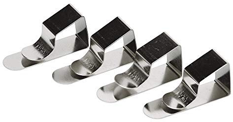 Table Clips for Drawing Board, Easel, Cloth Holders - Silver Metal Steel Art Paper Clamps for Artists, Restaurant Tables Up To 25mm / 1 Inch Thick (Pack of 4)